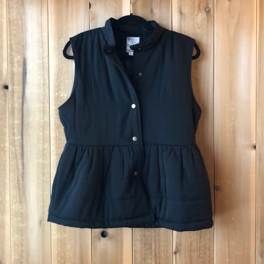 Black peplum vest